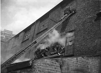 Willow Walk, firefighters fighting a fire in Willow Walk, SE1, 7 May 1955.  1  X.png
