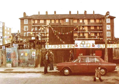Blendon Row c1980, behind is Marnock House in Brandon street and to the left is Newbolt House. X.png