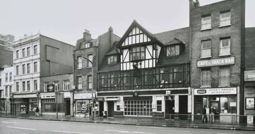 3  Borough High Street, Hole in The Wall Pub c1974. Borough Station right.  X (2).png