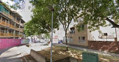 Westmoreland Road, 2020. Same location as Pic 1, site of the Bricklayers Arms pub, light building on the right. X.jpg