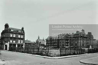 Milcote Street, right c1960, looking towards Borough Road, Library Street left. X.png