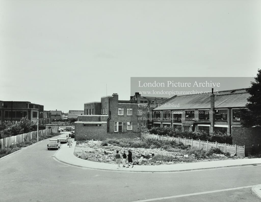 Marlborough Grove, the rear view of the Marlborough Arms Pub, c1963..png