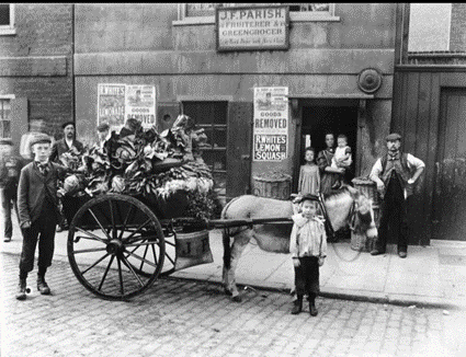 Long Lane, Bermondsey, c1900.J.F Parish Fruiterer & Greengrocers.  X..png