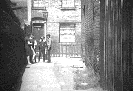 Namur Terrace, c1962. Looking from Aylesbury Road, where the terrace turned sharp right down towards Alvey Street. X.png