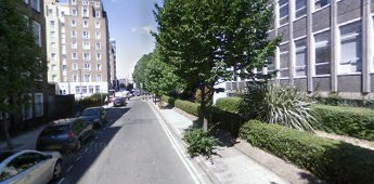 Sumner Street, 2008 same Location as the c1922 photo. Queens Head Pub was on left where the white building is.  X.png