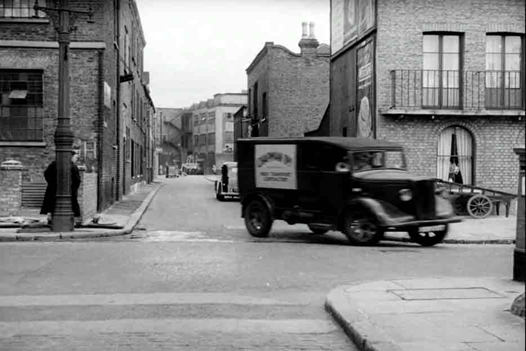 Skid Kids (Children’s Film Foundation) 1953.   Abbey Street, looking down Maltby Street, the post-box whilst repositioned remained as does 132 Abbey Street, on the. Right.  X..png