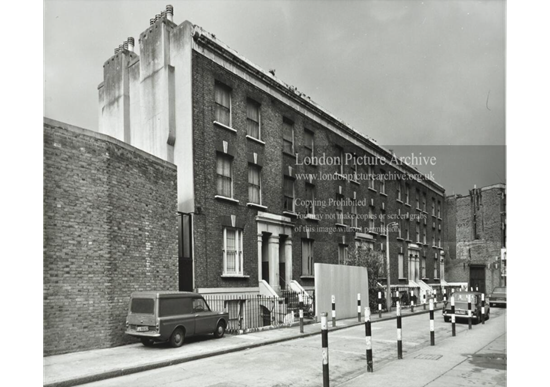 Princess Street, Elephant and Castle, looking north-east towards London Road. House numbers 7-19 left are in view, c1957. X..png