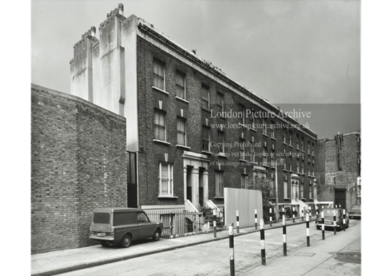 Princess Street, Elephant and Castle, looking north-east towards London Road. House numbers 7-19 left are in view, c1957.  X..png