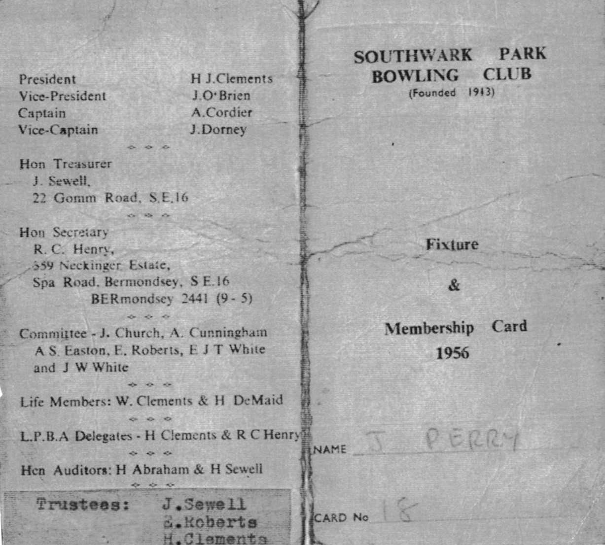 SOUTHWARK PARK 1952.  X..jpg