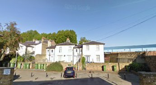 Old Kent Road, Cottages down the side of the Astoria from Sandgate Street, 2022.  X..png