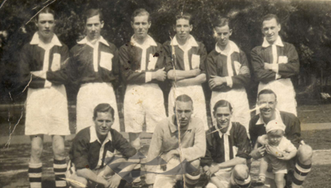 Cornwall Road Football Club. The goalie (centre) is Frederick Newman, who lived in Coin Street.    2 X..png