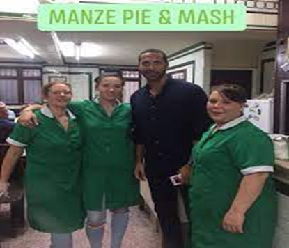 Tower Bridge Road, Manze's 2018. Rio Ferdinand with Kelly, Jess, Sue.  X..png