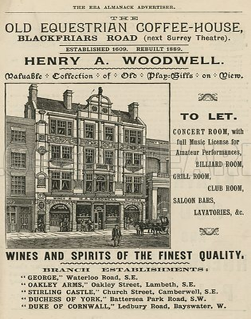 3 Blackfriars Road at St. George’s Circus, the pub was attached to the Surrey Theatre (or Surrey Vaudeville Theatre) upon rebuilding.   X..png