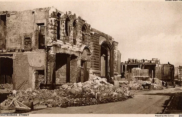 Whitecross Street - WW2 - Blitz on London Date c1943. This is now Ayres Street, Borough.  1 X..png