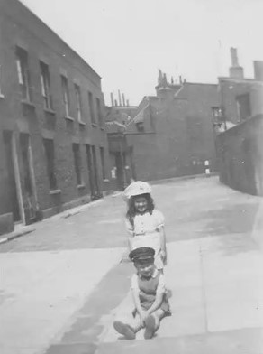 Rock Grove c1952, Christine Dodsworth & Alan Taylor outside no.17. 1 X.jpg