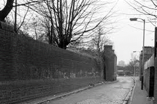 COLD BLOW LANE, in front The Den', then the home of Millwall Football Club.  X..png