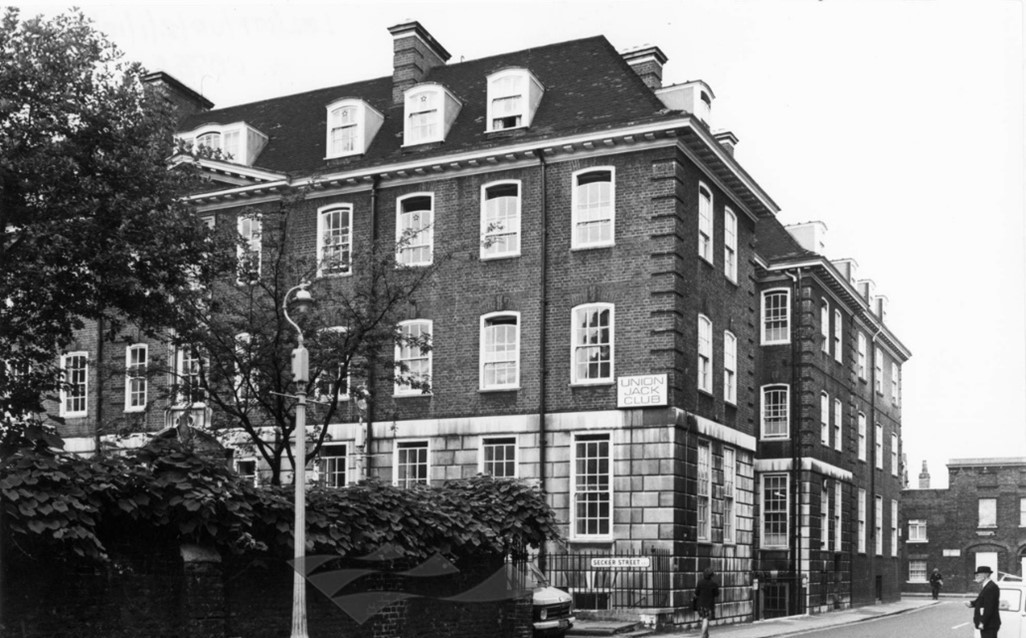 Exton Street, between Waterloo Road & Cornwall Road, The Union Jack Club annexe, c1975.  1 X..jpg
