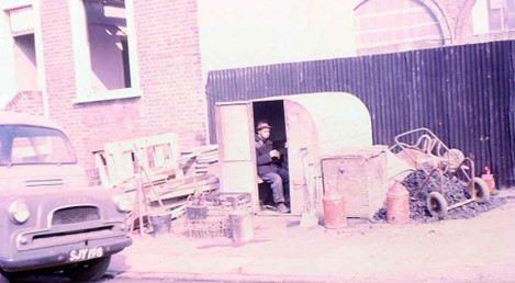 Lucey Road, Bermondsey c1969, corner with Linsey Street. (The house standing empty would have been 86 Lucey Road, today the site of 80 Lucey Way).  X..jpg