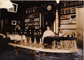 1 Cronin Road, Durham Castle Pub c1921, Rebecca Helena Long, in the bar.  .jpg