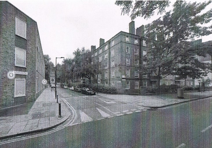 6. Long Lane, 2022 same corner as the c1915 picture, looking down Staples Street.  X..jpg