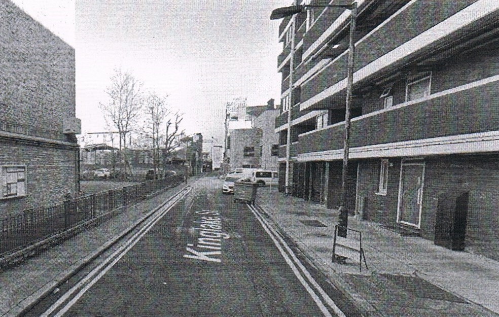 Kinglake Street, formerly Smyrks Road, Dun Cow Pub in distance, 2022..jpg