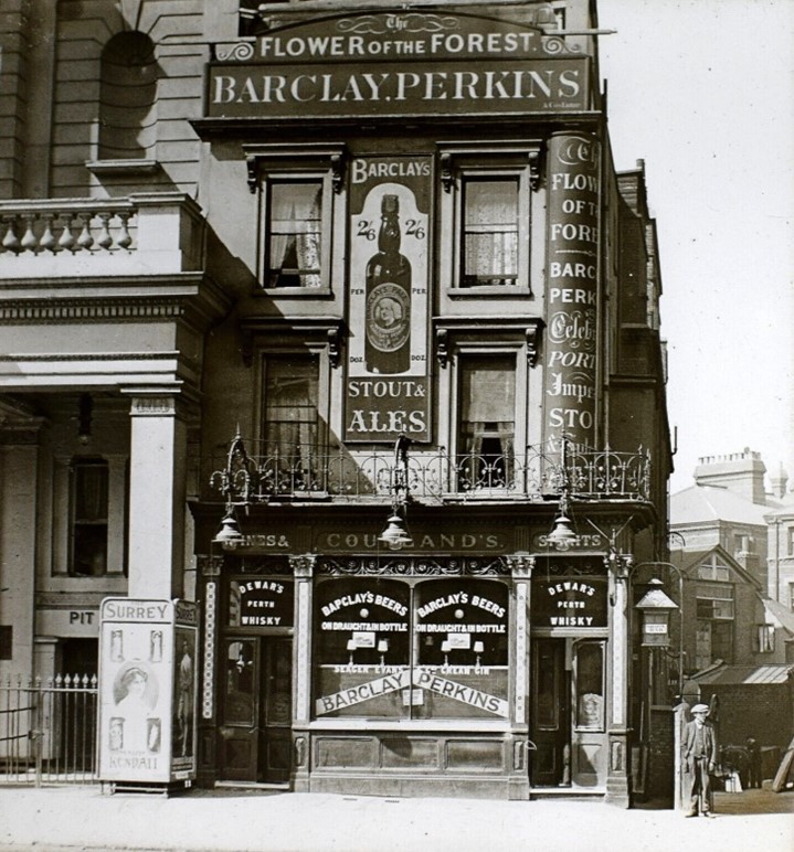 Blackfriars Road c1900, Flower of the Forest Pub.  X..jpg