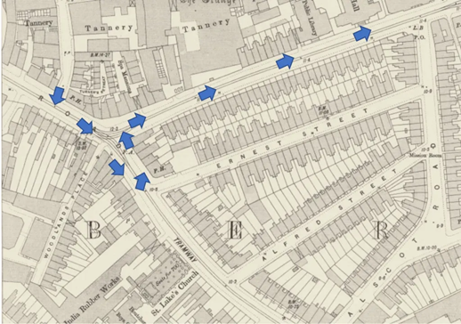 Grange Road, Ernest Street right before it changed to Canon Murnane Road.     X..png