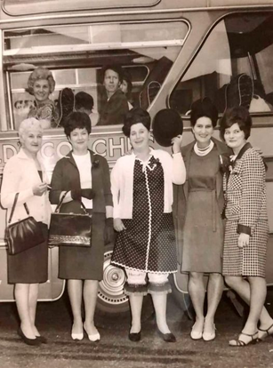 Peek Frean girls in the 60s, Mrs Brown nee Beach is second on the right..png
