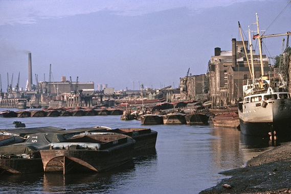 Rotherhithe Street. Looking towards Thames Tunnel Mill from The Angel Pub, c1962.  X..png