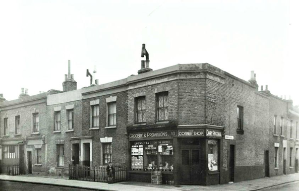 Blakes Road c1955, shop is number 10, Hornby Road right and no longer there. X..png