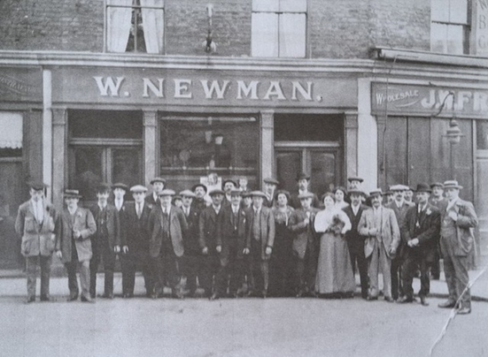 Old Kent Road, The Half Moon Pub, c1920, originally 5 Grenada Place, Old Kent Road, 1869.  X..png
