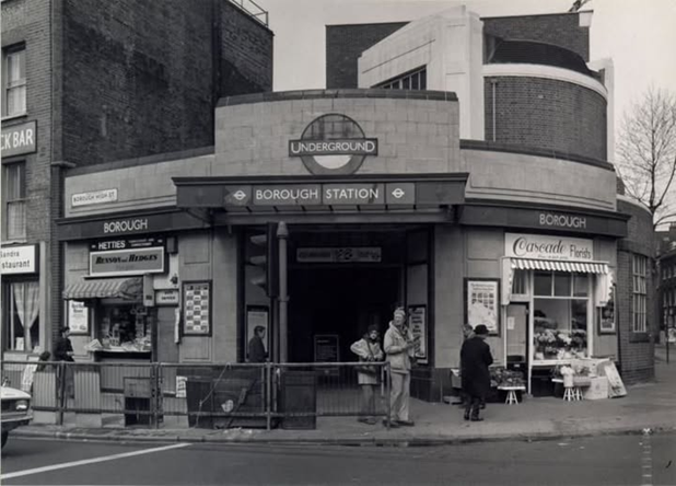 Borough High Street Underground Station, c1976, Jeñne Ward had the flour shop.  X..png