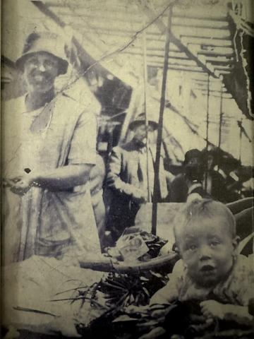 The Cut, Bob just a little bit younger but still on the family veg stall, with his Mum Rose William. X..png