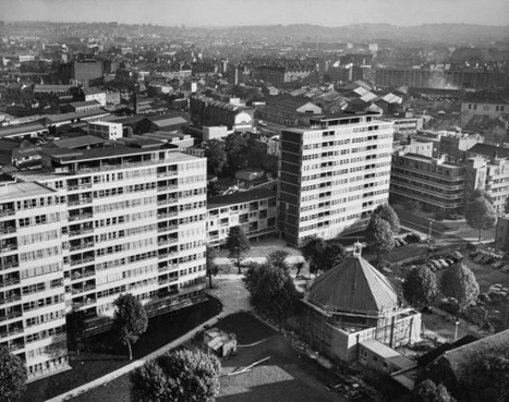 Avondale Square Estate c1962, Old Kent Road, St Philip's Church is shown under construction in the foreground. X.png