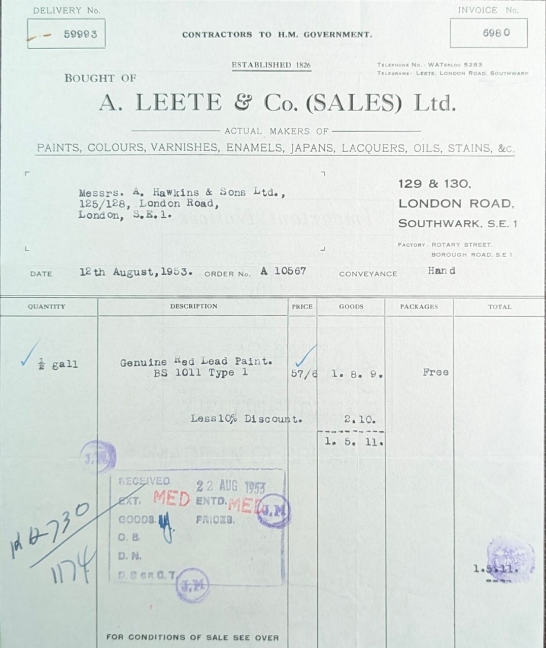 London Road, A. Leete & Co (Sales) Ltd, 1953. 1 X..jpg