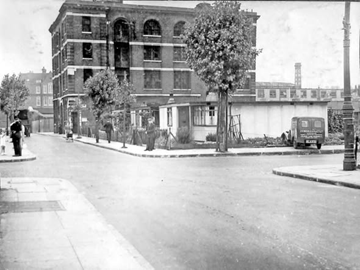 The Grange view across to Abbey Street, c1950. Large building White Lead & Colour Works. X..png