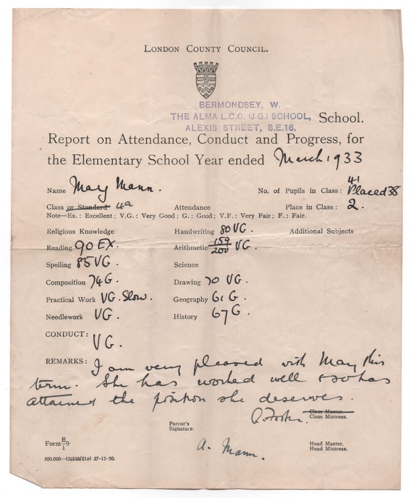 2. Fort Road, May Mann’s  School Report 1933, Alexis Street School.  X..jpg