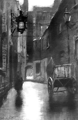 Painting of the Marshalsea in the early 1900s, after it had closed.jpg