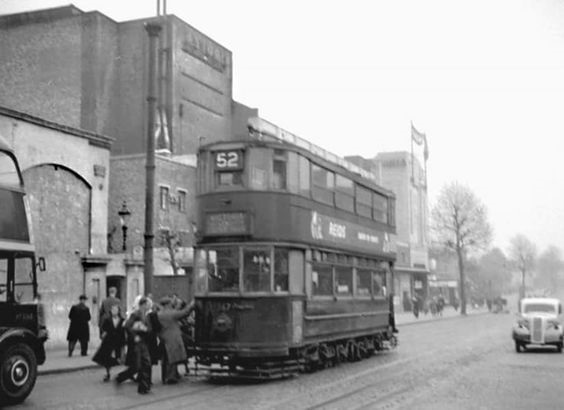 The 52 Tram outside the Astoria Cinema in Old Kent Road.jpg