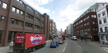 Borough High Street looking north from St George the Martyr Church c 2009.jpg