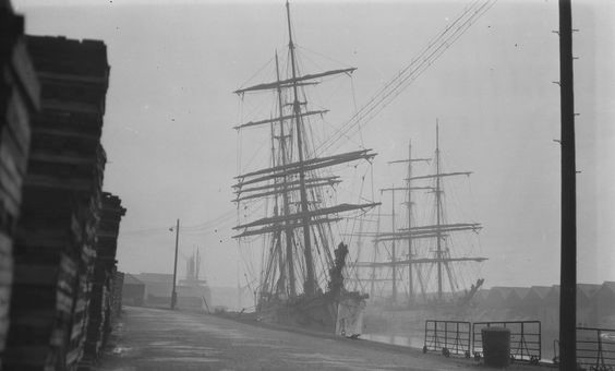 The 'Lalla Rookh' lies alongside the quay in the Surrey Docks, with the 'Alastor' on the opposite side of the dock and the 'Virgo' astern, probably  c 1928.jpg