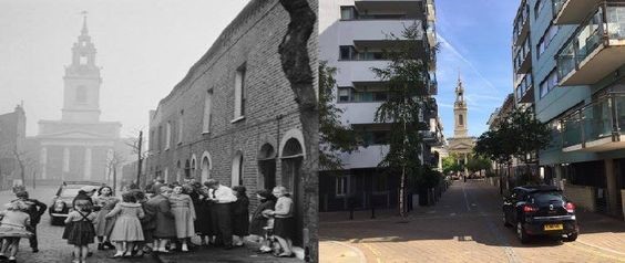 Left Frean Street, with Tommy Steal in 1957 and Photo Right Frean Street in September 2017.jpg