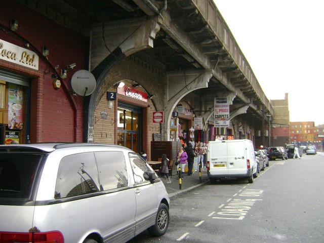 Elephant Road, beneath Elephant & Castle railway station, looking towards New Kent Road c 2012  X.jpg