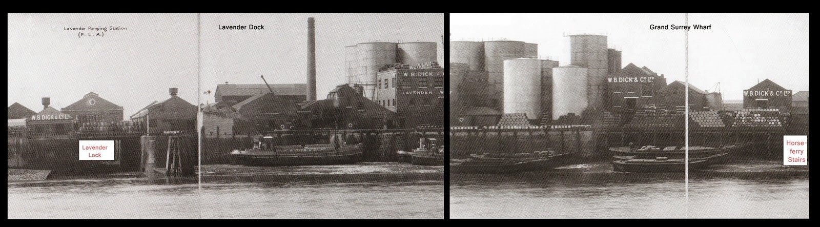 Lavender Wharf in 1937, when it was the premises of W.B. Dick and Co.jpg