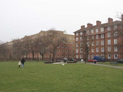 Film Catch Us IF You Can 1965 Sidney Webb House, a hall of residence for King's College, has replaced the block on the left on Tabard Street. (2009).jpg