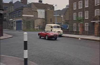 Film Dont Raise the Bridge, Lower the River 1968 Driving along George Row passing 'Brownlow House', George overshoots Jacob Street on the left. Stops, reverses and takes the left turn..jpg