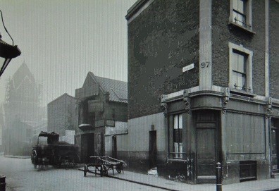 Tabard Street, the shop opposite The Crown looking into St Stephens Place, the Church Tower can be seen in the distance.jpg