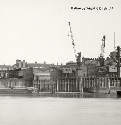 Rotherhithe Street, Bellamys Wharf and Bullhead Dock were a sand and gravel unloading facility..jpg