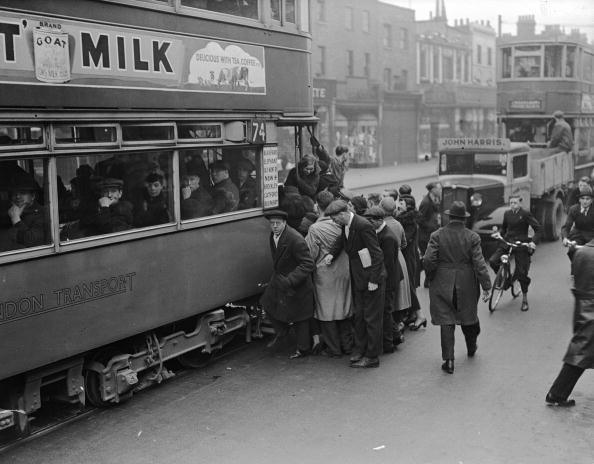 Old Kent Road 1937, people boarding a tram X.jpg