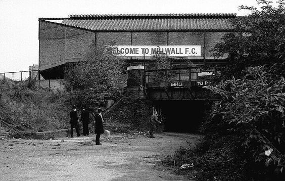 THE OLD DEN MILLWALL FC THE 1980s. On the bridge West Ham Turn Back..jpg